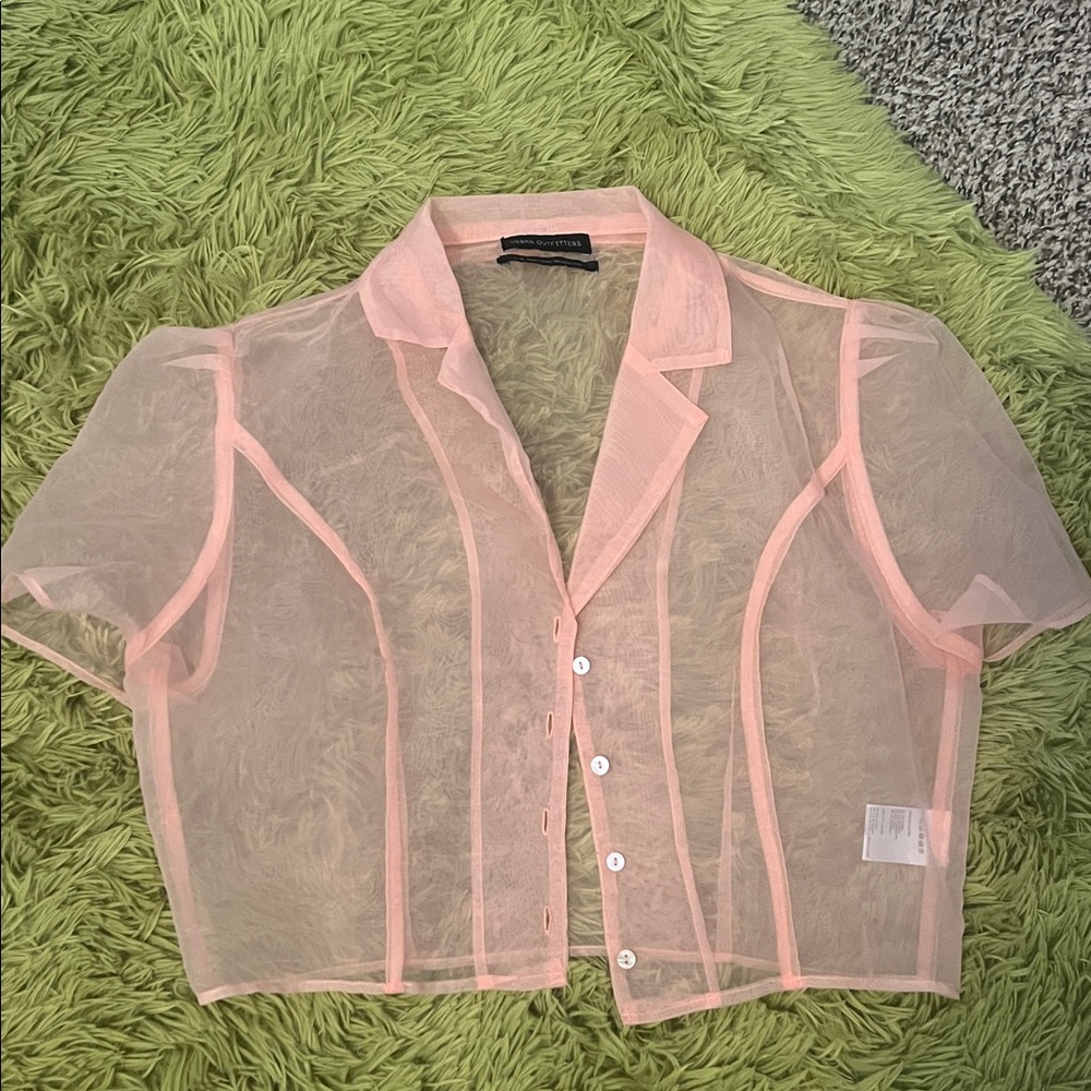 Urban Outfitters Pink Sheer Top